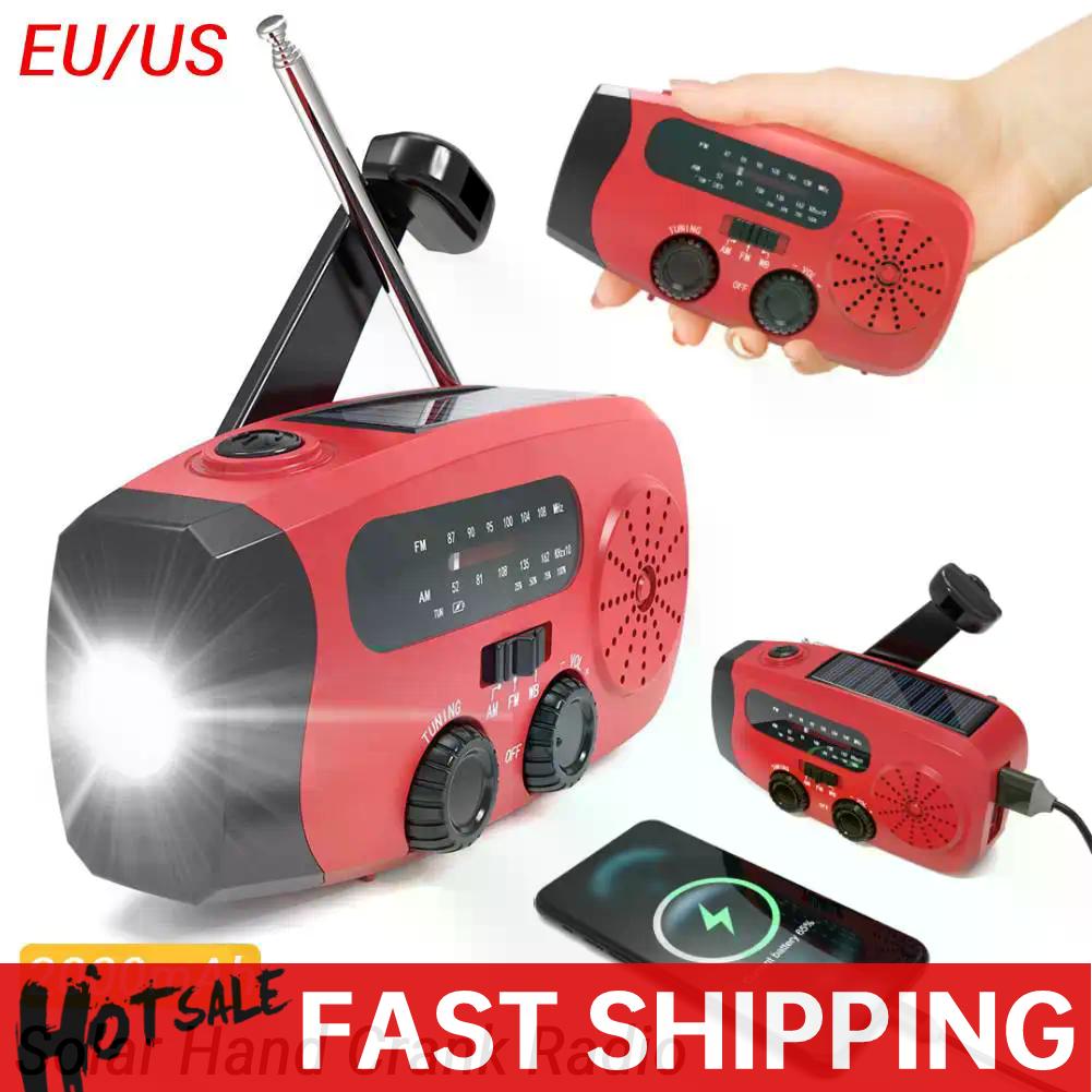 Emergency Radio Solar - Draagbare noodslingerradio FM/AM/WB weerradio met LED-zaklamp