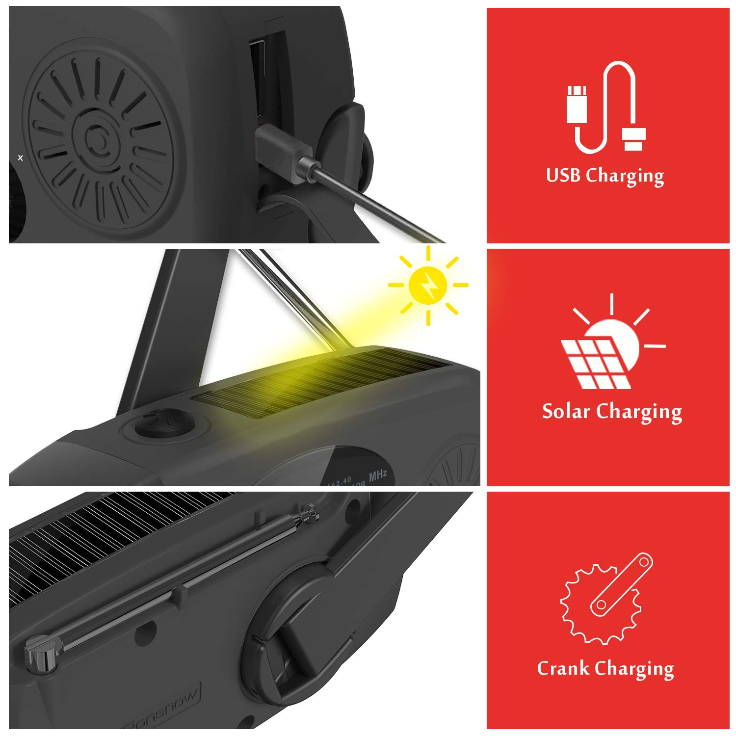 Multifunctionele draagbare han - Emergency Radio Solar recensie en prijs