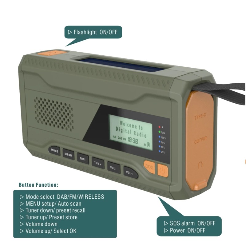 DAB/FM Bluetooth-radio Noodrad - Emergency Radio Solar recensie en prijs